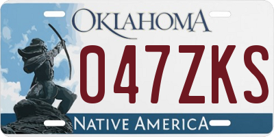 OK license plate 047ZKS