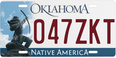 OK license plate 047ZKT