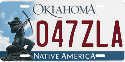 OK license plate 047ZLA