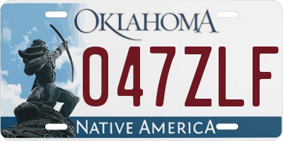OK license plate 047ZLF