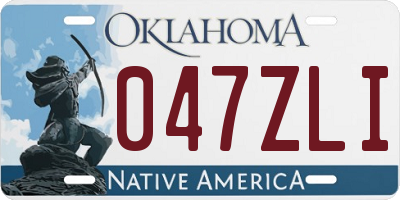 OK license plate 047ZLI
