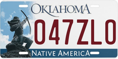 OK license plate 047ZLO