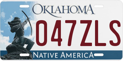 OK license plate 047ZLS