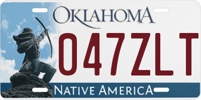 OK license plate 047ZLT