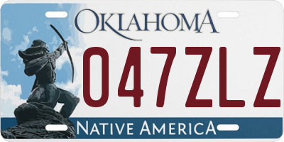 OK license plate 047ZLZ