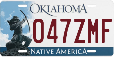 OK license plate 047ZMF