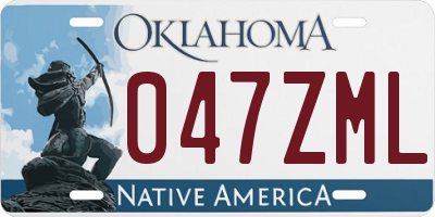 OK license plate 047ZML