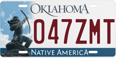 OK license plate 047ZMT