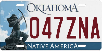 OK license plate 047ZNA