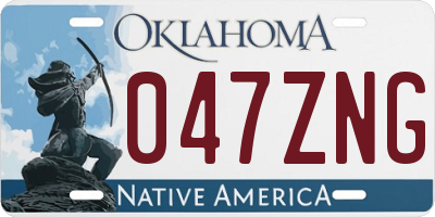 OK license plate 047ZNG
