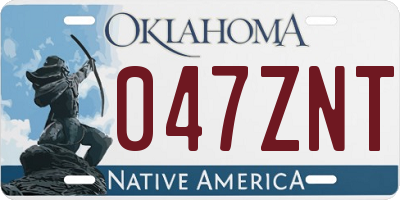 OK license plate 047ZNT