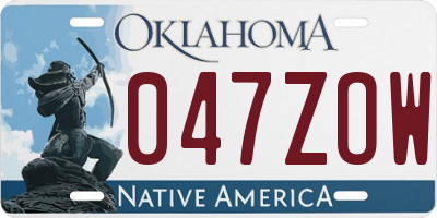 OK license plate 047ZOW