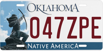 OK license plate 047ZPE