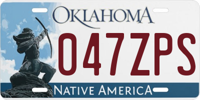 OK license plate 047ZPS