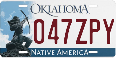 OK license plate 047ZPY