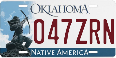 OK license plate 047ZRN