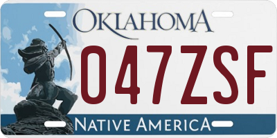 OK license plate 047ZSF