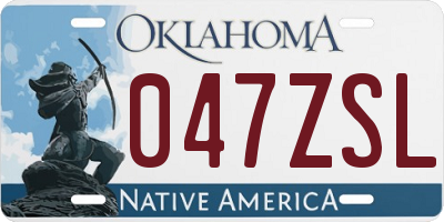 OK license plate 047ZSL