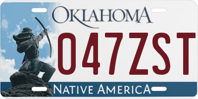 OK license plate 047ZST