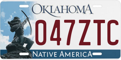 OK license plate 047ZTC