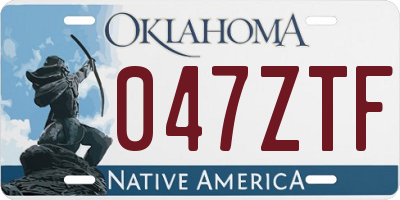 OK license plate 047ZTF