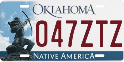 OK license plate 047ZTZ