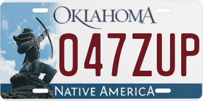 OK license plate 047ZUP