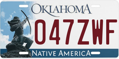 OK license plate 047ZWF