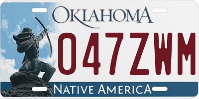 OK license plate 047ZWM