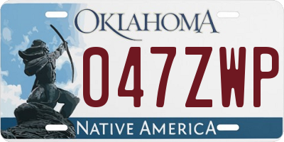 OK license plate 047ZWP