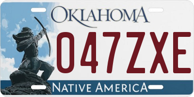 OK license plate 047ZXE