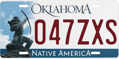 OK license plate 047ZXS