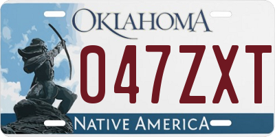 OK license plate 047ZXT