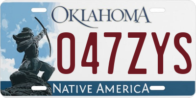 OK license plate 047ZYS