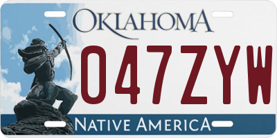 OK license plate 047ZYW