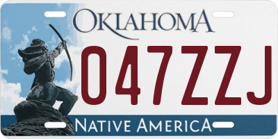 OK license plate 047ZZJ