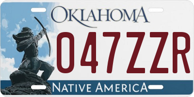 OK license plate 047ZZR