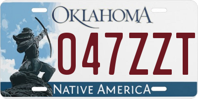 OK license plate 047ZZT