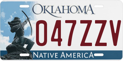 OK license plate 047ZZV