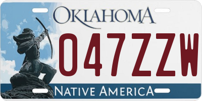 OK license plate 047ZZW