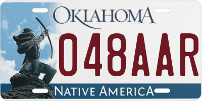 OK license plate 048AAR