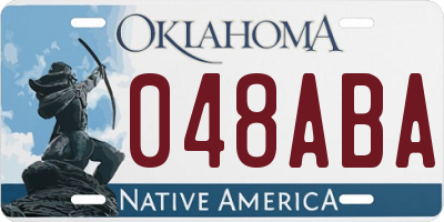 OK license plate 048ABA