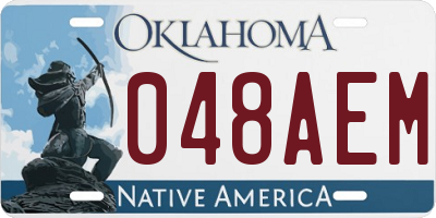 OK license plate 048AEM