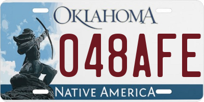 OK license plate 048AFE