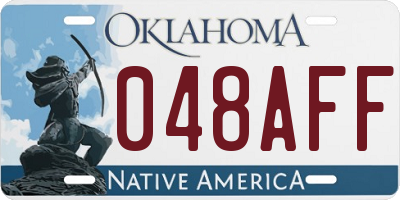 OK license plate 048AFF