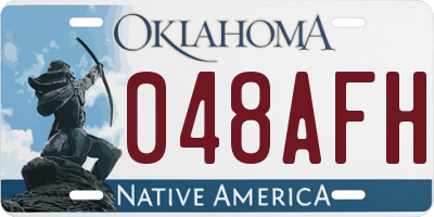 OK license plate 048AFH