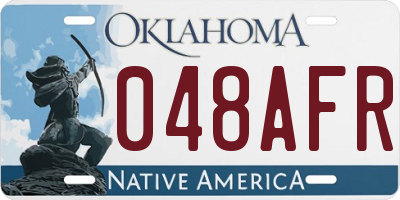 OK license plate 048AFR