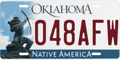 OK license plate 048AFW