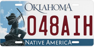 OK license plate 048AIH