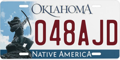 OK license plate 048AJD